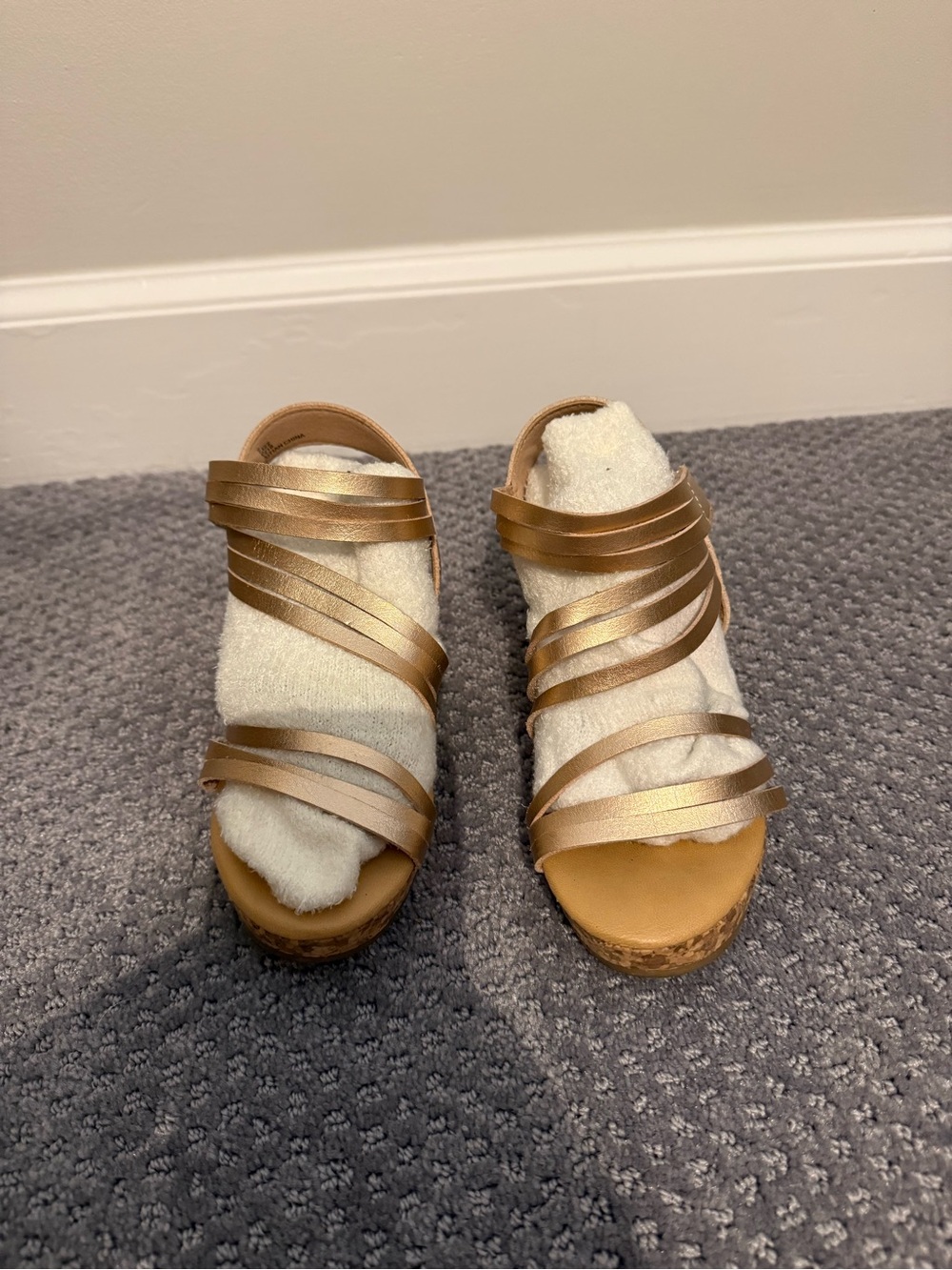 Kids Blow Fish Metallic Strappy Wedge Sandals - Gold